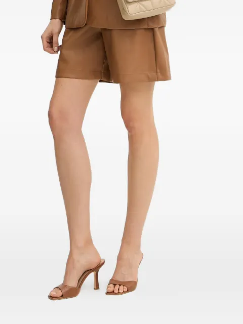 FRACOMINA tailored faux-leather shorts Brown FR26SV6011P41101