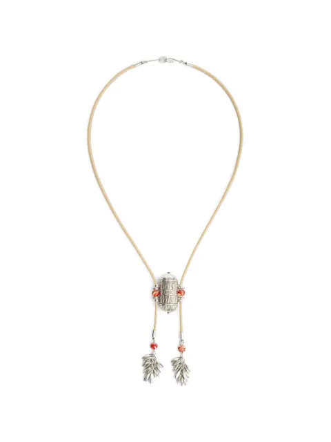 ISABEL MARANT Janis metal and leather pendant necklace Silver CO0186FAD2B08B