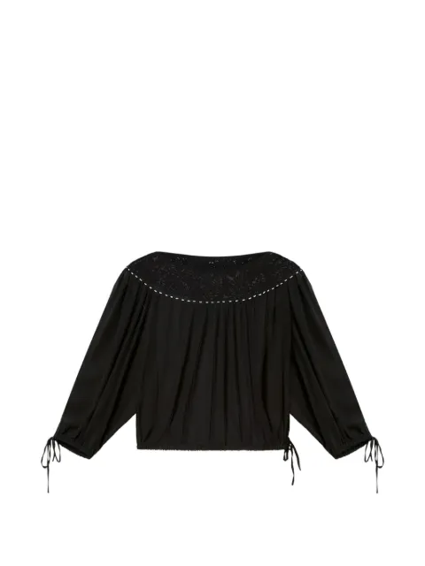 ISABEL MARANT Nelida loose silk gauze blouse Black HT0906FAD2J14I