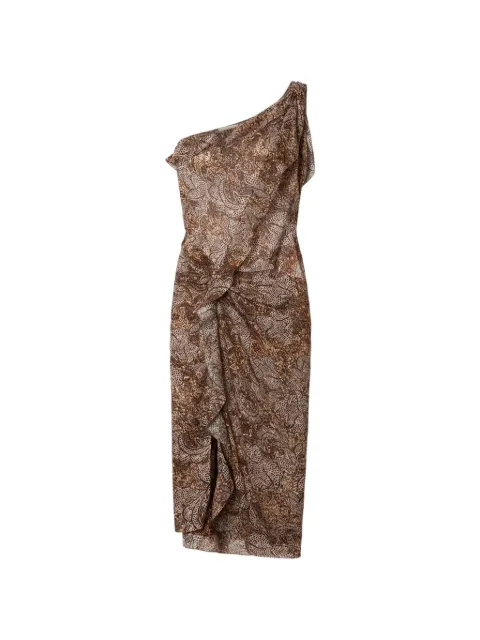 ISABEL MARANT Charlota floral-pattern midi dress Brown RO1166FAD2J07I