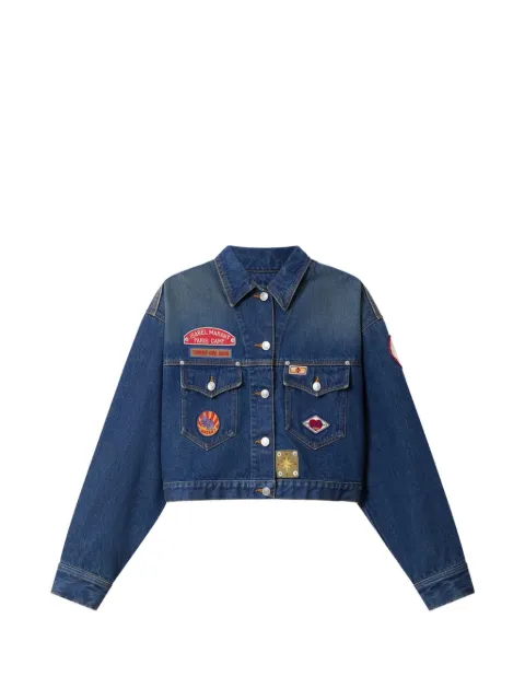 ISABEL MARANT Demia embroidered-patches denim jacket Blue VE0743FAD2H06I