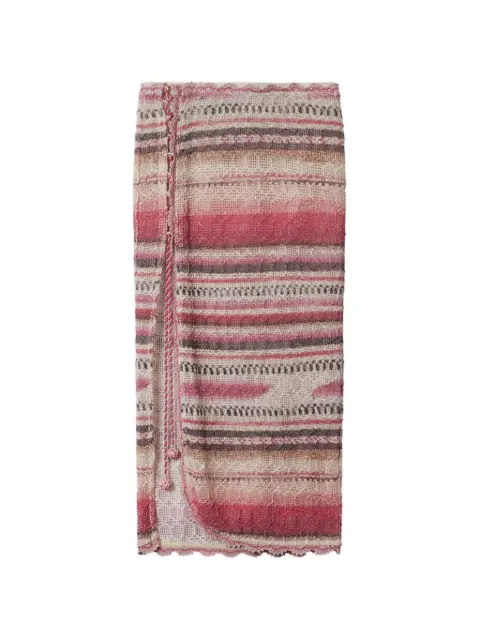 ISABEL MARANT Noryane long slit mesh skirt Pink JU0530FAD2J19I