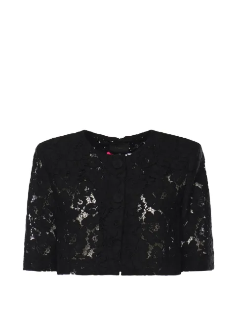 PINKO Lace Spencer button-up cotton jacket Black 106552A330