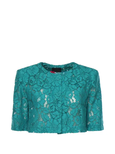 PINKO Lace Spencer button-up cotton jacket Green 106552A330