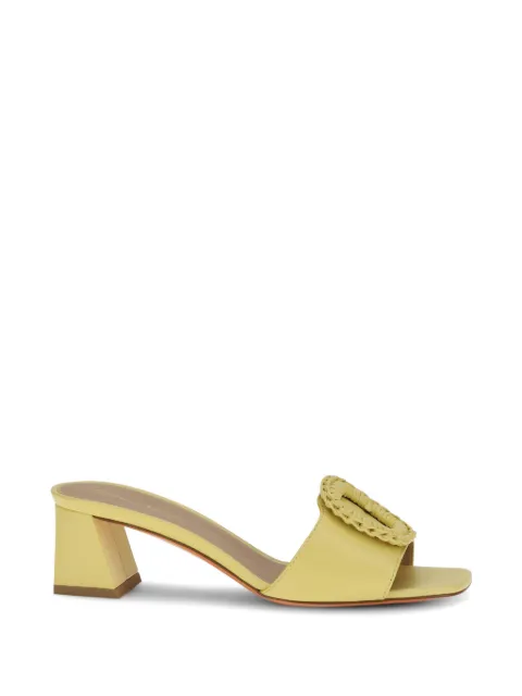 Santoni square-toe heeled sandals Yellow WHNA72080HA2NWKE