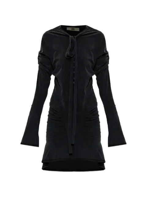 KNWLS ruched drawstring dress Black SS26LEIDR