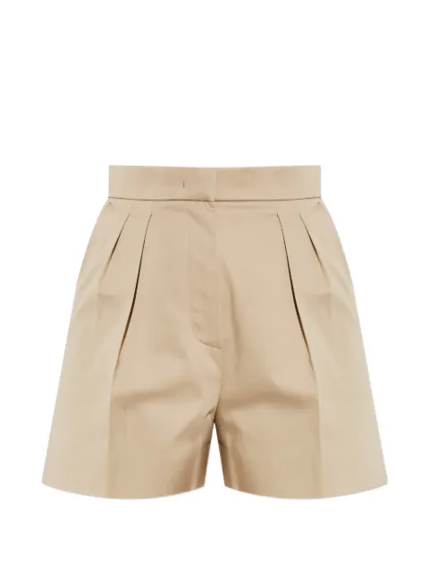 Max Mara pleated logo-embroidered shorts Neutrals 2611141012600