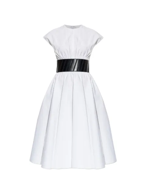 Alaïa belted flared dress White AA9R2890T611C