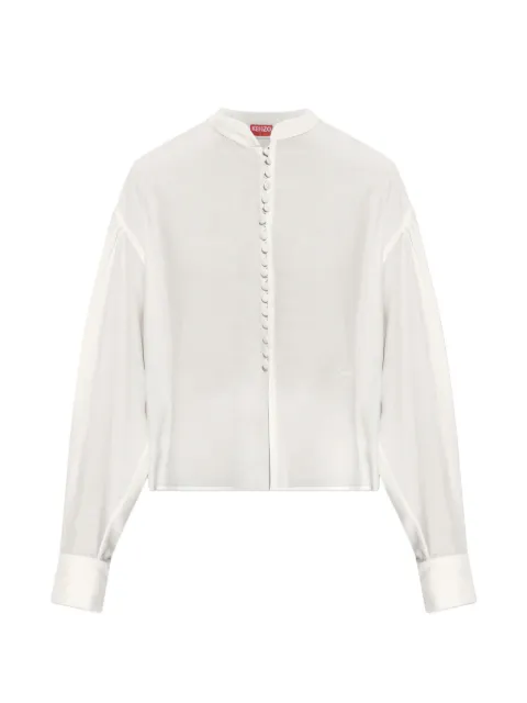 Kenzo stand-up collar long-sleeve blouse White FG52CH2829KA