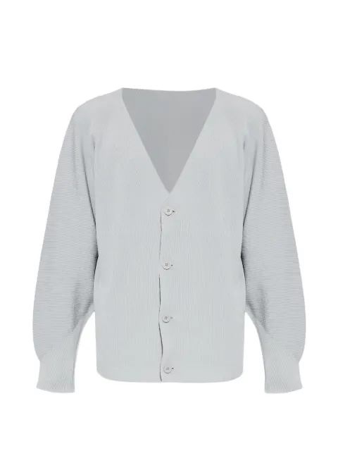 Homme Plissé Issey Miyake pleated button cardigan Grey HP66KO271