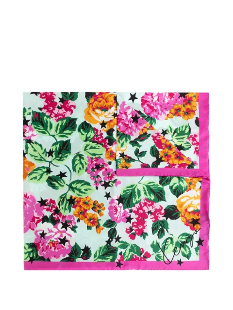 Kenzo floral-print star-print scarf Blue FG52EW320PEO