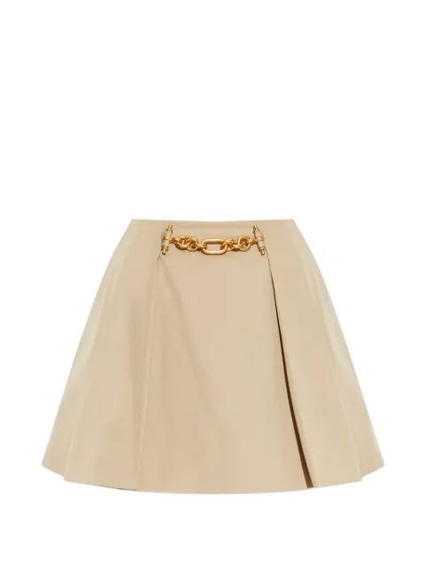 Balmain chain-embellished A-line skirt Neutrals GF1LBB34CG43