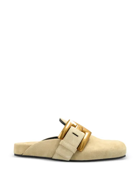 Balmain buckled flat mules Neutrals GN1UR208LCTA