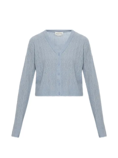 MUNTHE Byrd pointelle-knit cardigan Blue 261162126172