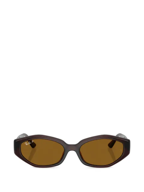Ray-Ban geometric-frame polarized sunglasses Brown RB4473D