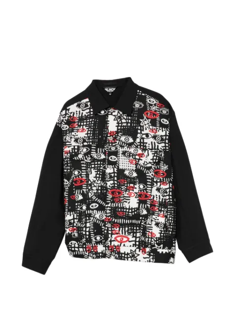 Black Comme Des Garçons graphic print long-sleeve shirt jacket Black HKFFHKCBKJK1QJ005XQBKZ00M