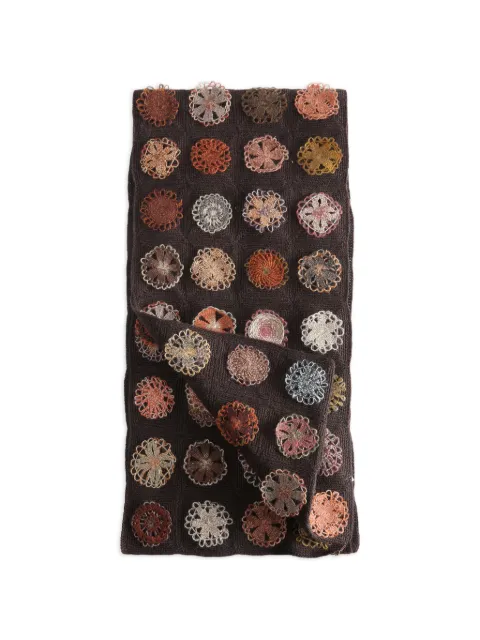 SOPHIE DIGARD floral wool scarf Brown E4080LMR