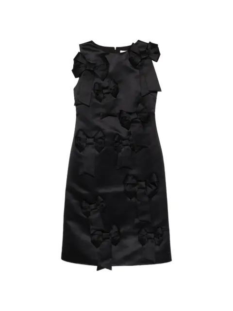 GANNI black satin bow dress Black A1030185