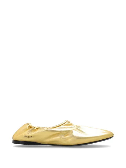 Alaïa gathered ballet flats Gold AA3A1024I134
