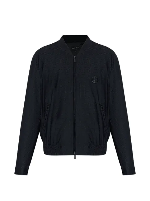 Giorgio Armani logo-embroidered bomber jacket Black GM003055TE10045UC001