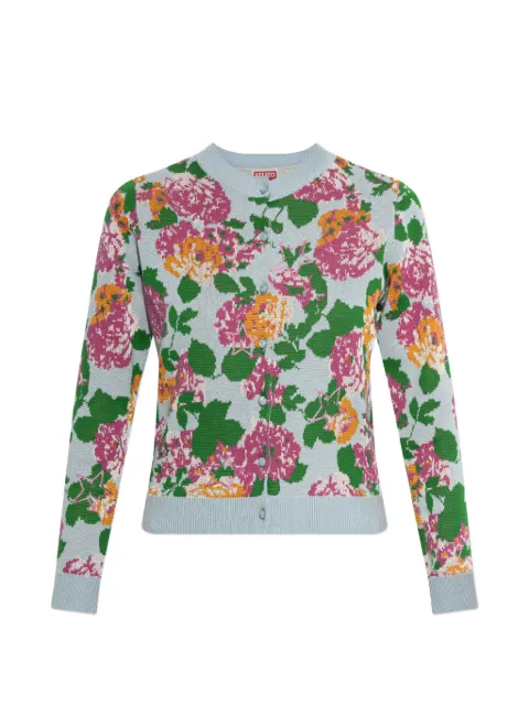 Kenzo floral-print knitted cardigan Blue FG52CA7423DY