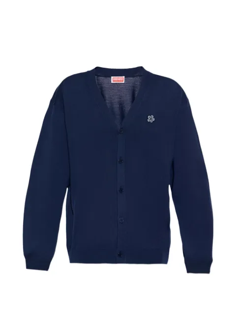 Kenzo Boke Flower-appliqué cardigan Blue FG55CA7713LB