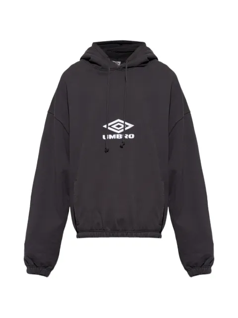 UMBRO logo-embroidery hoodie Black UBMW0411FA256