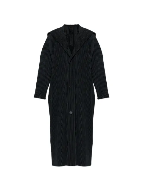 Homme Plissé Issey Miyake hooded buttoned coat Black HP66JA011