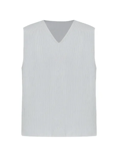 Homme Plissé Issey Miyake V-neck pleated vest Grey HP66KE272