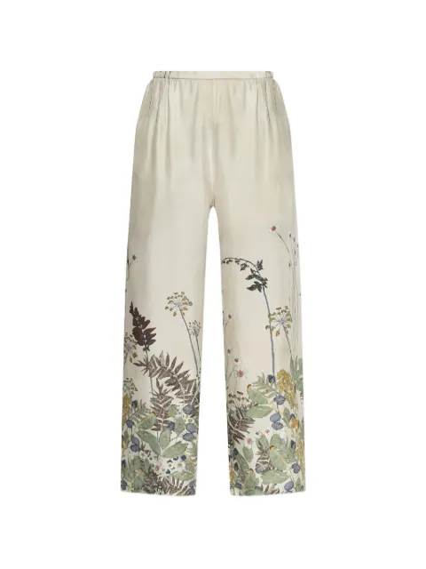 MUNTHE Fabert floral-print trousers Neutrals 261141026118