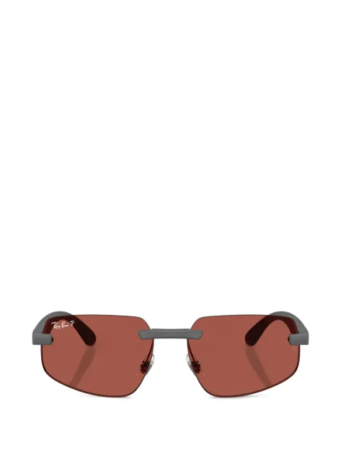 Ray-Ban geometric-frame rimless sunglasses Grey RB4475CH60171B