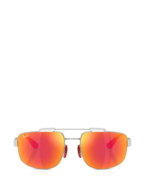 Ray-Ban x Scuderia Ferrari rectangle-frame sunglasses Silver RB3789MF0071D