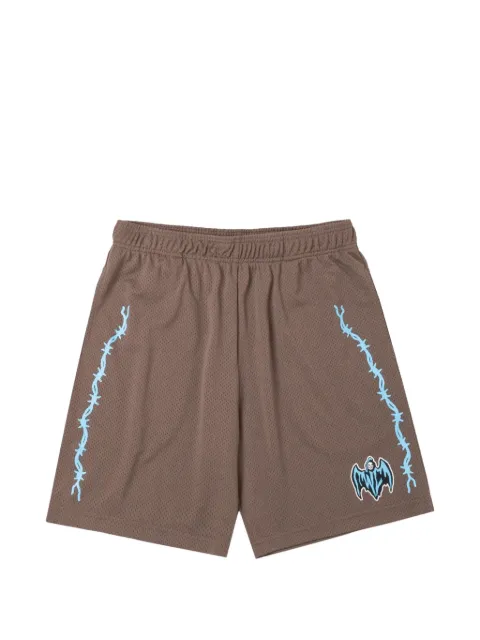 Warren Lotas elastic-waistband track shorts Brown WLBRMSBLBLU