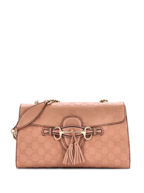 Gucci Pre-Owned Emily Chain Flap Bag Guccissima Leather Medium shoulder bag Pink HH7QHO7D787IA4K1