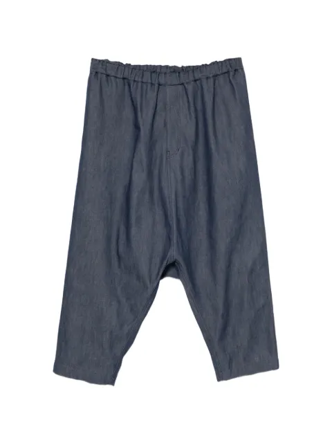 Black Comme Des Garçons elasticated-waistband trousers Blue FFHKCBKJN1QP015XQBLL00L