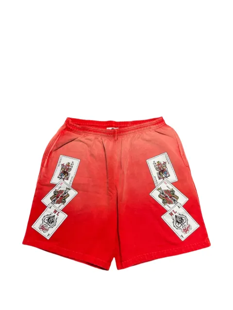 Warren Lotas playing cards track shorts Red WLPCSR
