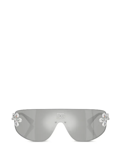 Dolce & Gabbana Eyewear crystal-embellished geometric-frame sunglasses Silver DG2333B