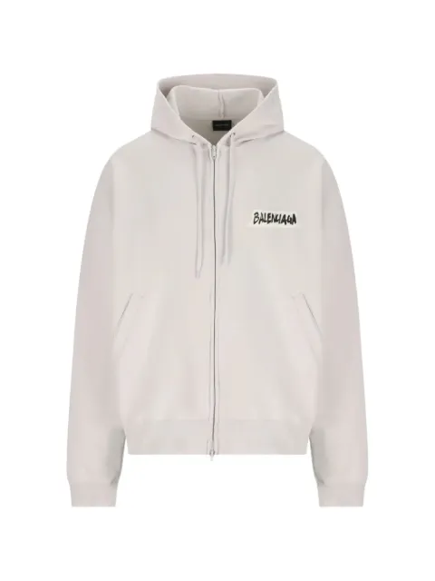 Balenciaga Over Zip-Up Hoodie "Dirty White" Neutrals 850338TTVL7