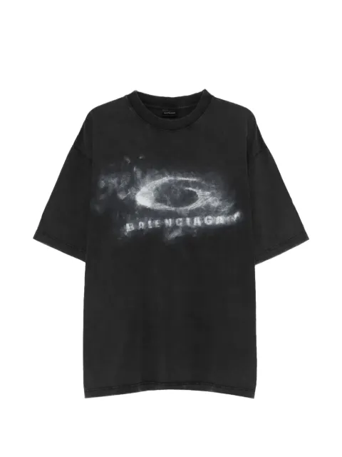 Balenciaga logo-print cotton T-shirt Black 764235TTVN5