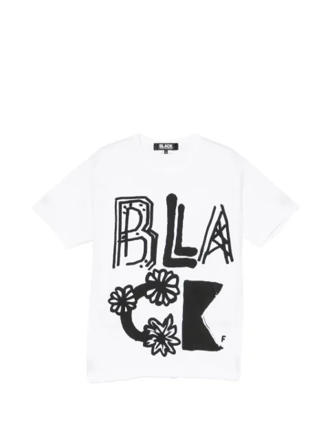 Black Comme Des Garçons graphic print round-neck T-shirt White FFHKCBKTE1QT503XQWHX00L