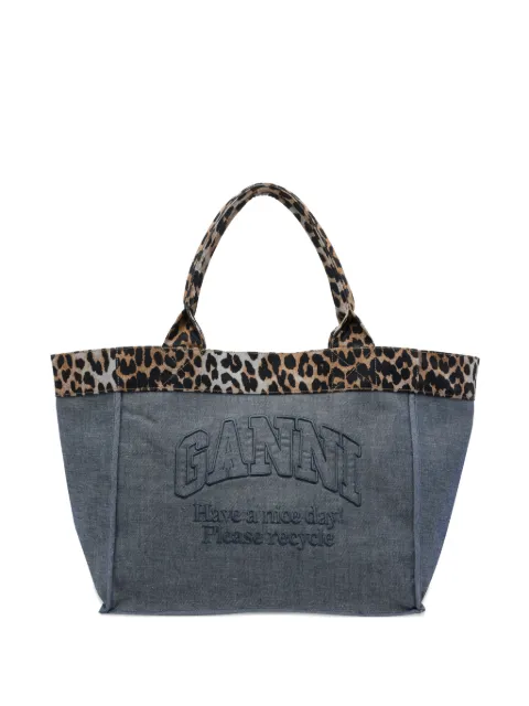 GANNI logo tote bag Blue B2110042