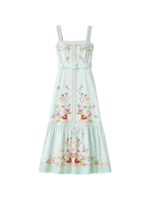 Self-Portrait belted maxi dress Green AC26030MG