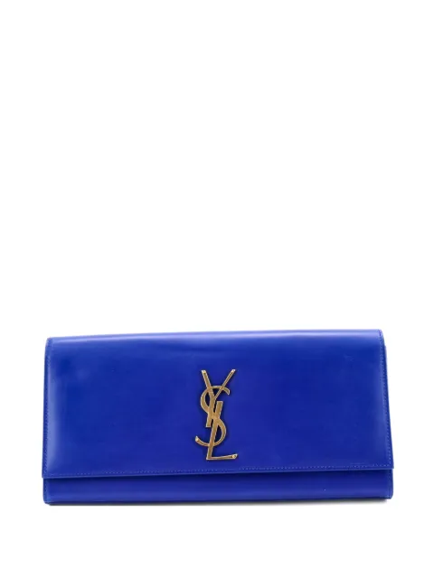 Saint Laurent Pre-Owned Classic Monogram Leather Long clutch bag Blue L4HFWTZ5KV93BPUU