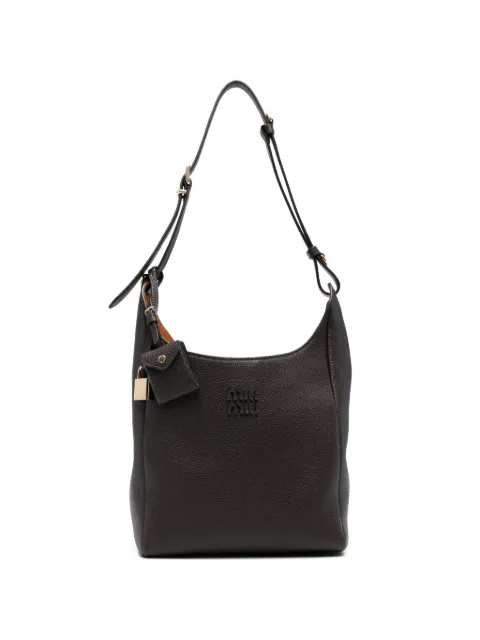 Miu Miu embossed-logo leather shoulder bag Brown 5BE098VOOO2IFL
