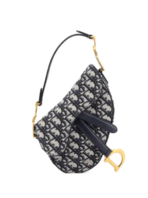 Christian Dior Pre-Owned Saddle Handbag Oblique Canvas Mini shoulder bag Blue IUXQK4O75DG41OQH