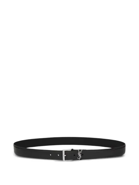 Saint Laurent Cassandre leather belt Black 864585BOO0E