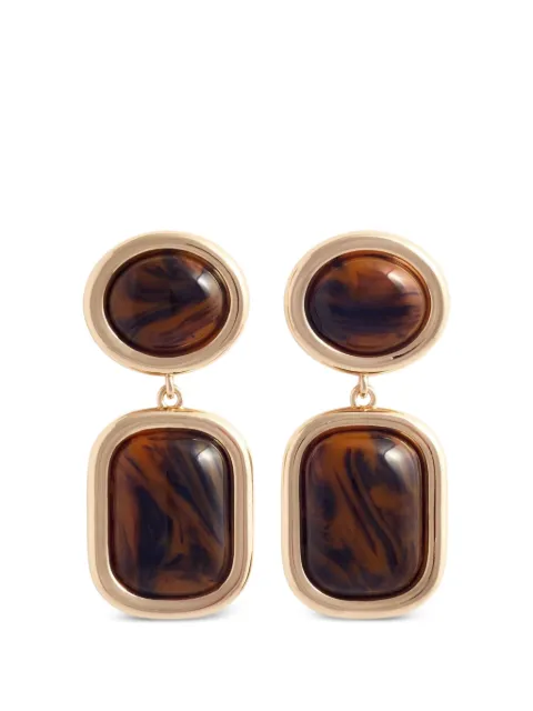 Self-Portrait tortoiseshell framed earrings Gold SS26643EG