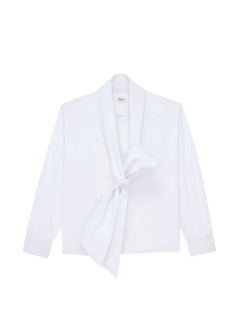 Saint Laurent lavallière-neck poplin shirt White 865302Y1H48