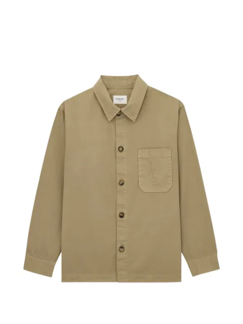 Saint Laurent logo-embroidery shirt jacket Neutrals 861004Y04VD