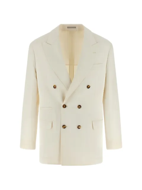 Brunello Cucinelli peak-lapels button blazer White MR4788BPCC1010